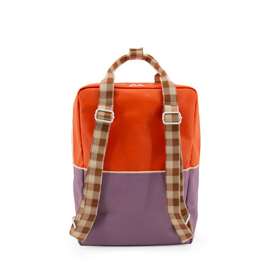Large Backpack Colourblock Orange Purple 1