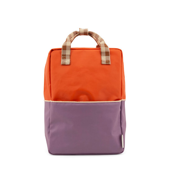Large Backpack Colourblock Orange Purple 4