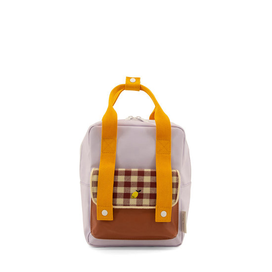 Small Backpack Gingham Lilac Orange 6