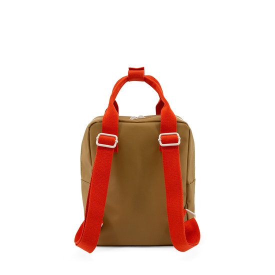 Small Backpack Gingham Khaki Red 1