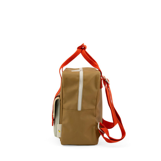 Small Backpack Gingham Khaki Red 2