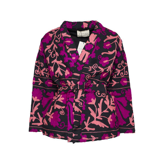 Marlene Suzani Jacket Charcoal Pink 1