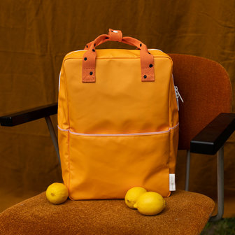 Sticky Lemon Large Backpack Freckles Sunny Yellow + Carrot Orange + Candy Pink