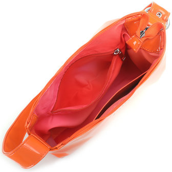 Daniel Silfen Shoulder Bag Ulrikke Flame Orange binnenkant