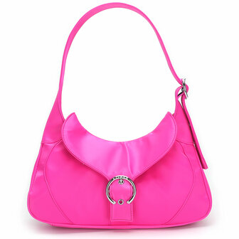 Daniel Silfen Shoulder Bag Thea Buckle Nylon Pink