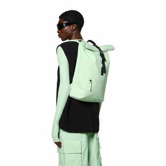 Rains Roll Top Backpack Mineral model man
