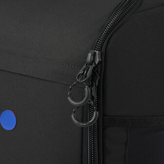 Pinqponq Cubik Medium Backpack Black Poppy Blue Dots details