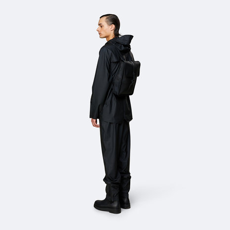 Rains Backpack Micro Black model man