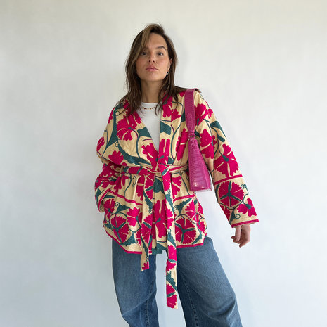 Sissel Edelbo Suzy Embroidery Jacket Bright Pink
