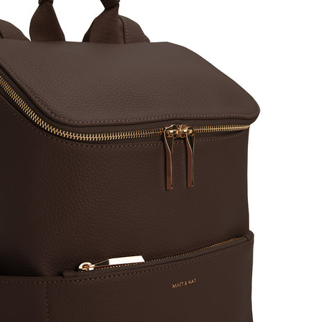 Matt and Nat Brave Purity Backpack Chocolate details