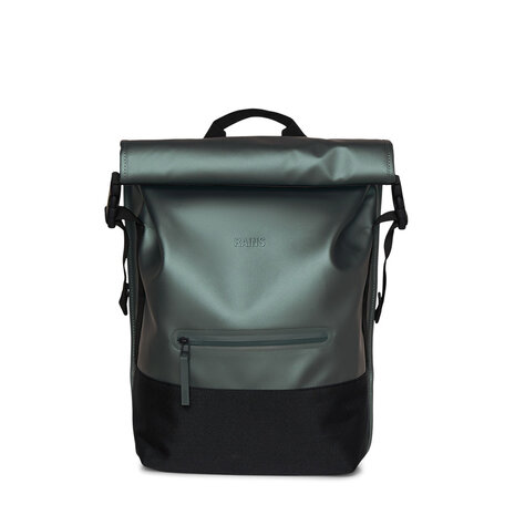 Rains Buckle Roll Top Backpack Silver Pine