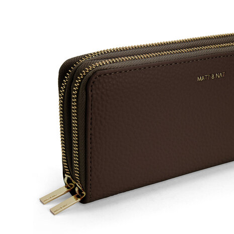 Matt and Nat Sublime Purity Wallet Chocolate details