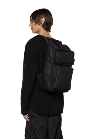 Rains Trail Cargo Backpack Black model man