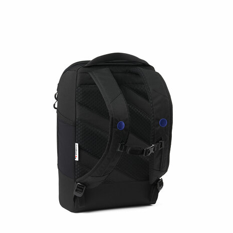 Pinqponq Cubik Medium Backpack Black Poppy Blue Dots achterkant