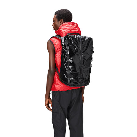 Rains Sibu Duffel Backpack Black model man