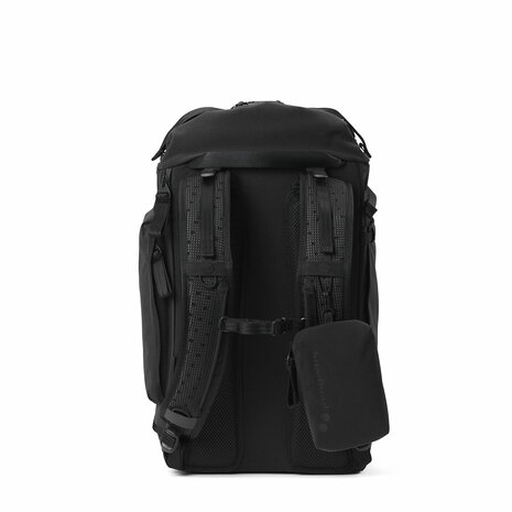 Pinqponq Komut Medium Backpack Solid Black achterkant