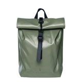 Rains Roll Top Mini Backpack Shiny Olive