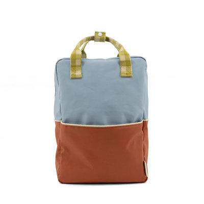 Sticky Lemon Large Backpack Colourblocking Blueberry + Willow Brown + Pear Green
