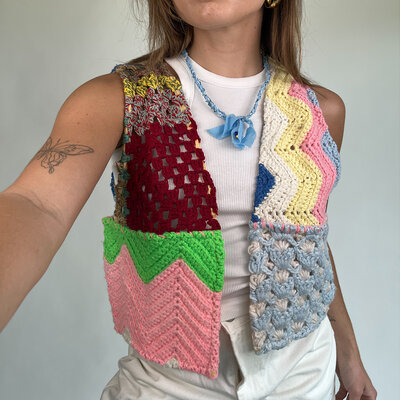 Sissel Edelbo Yrsa Patchwork Vintage Yarn Vest No. 45